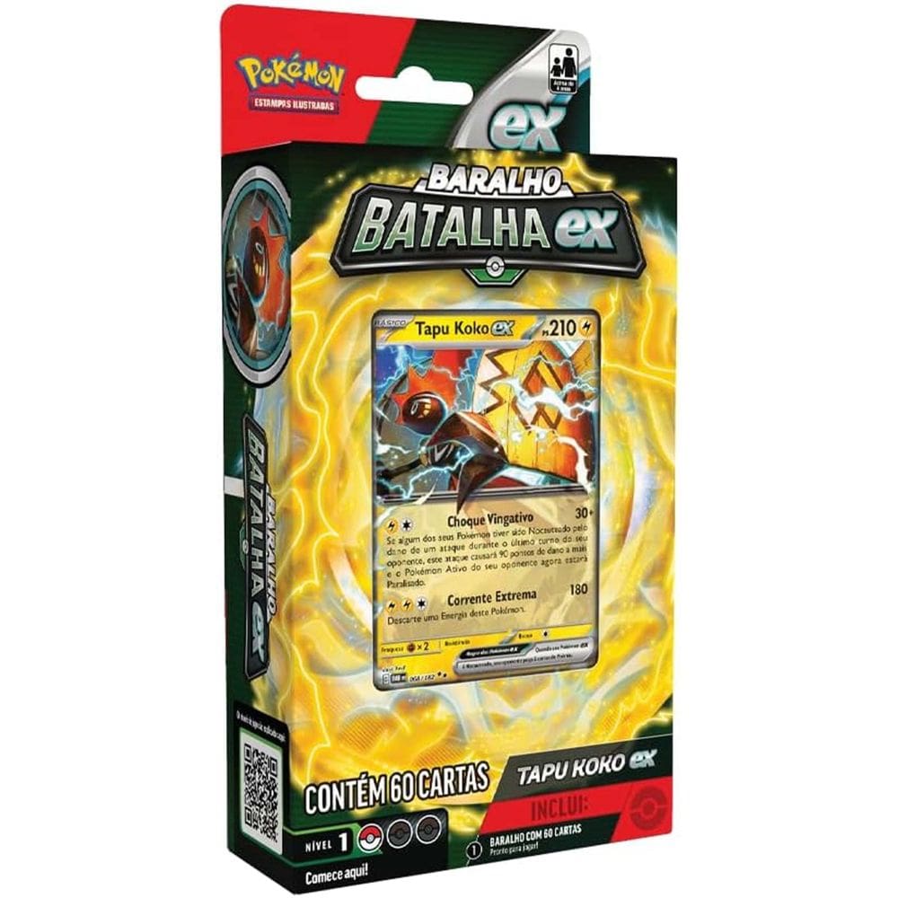 Pokemon Deck de Batalha TCG Tapu Koko Ex - 003 Copag 60 Cartas