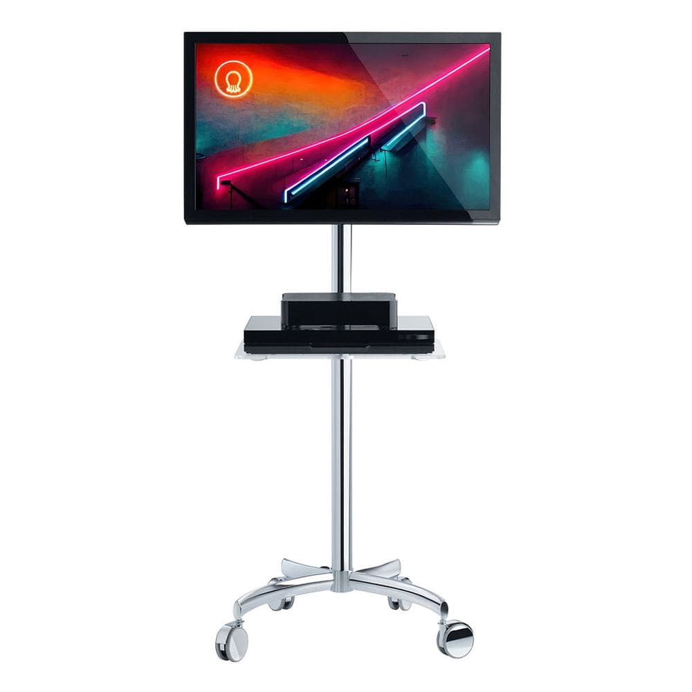 Suporte Móvel Para Vídeo Conferência Para TV Até 65" E Acessórios Octoo MOOOVE (Cromado)