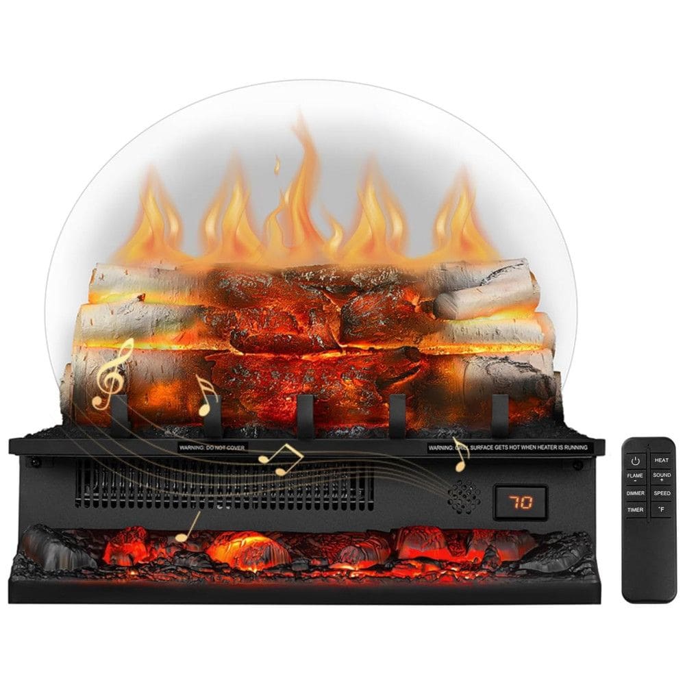 Lareira Elétrica Ecológica 20" 50 cm com Controle Remoto, 5 Opções de Brilho, Proteção Contra Superaquecimento e Temporizador, 110V 1500W,