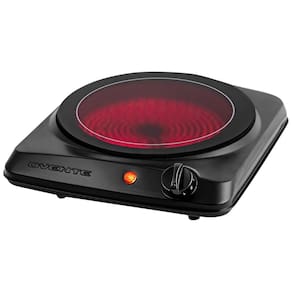 Cooktop Elétrico de Infravermelho Portátil de Vidro Cerâmico com Queimador Único, 5 Níveis de Temperatura e Fácil de Limpar, 110V 1000W,