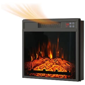Lareira Elétrica de Embutir A44x59L cm com Brilho de Chama Ajustável, Baixo Ruído, Temporizador, Controle Remoto e Digital, 110V 1400W,