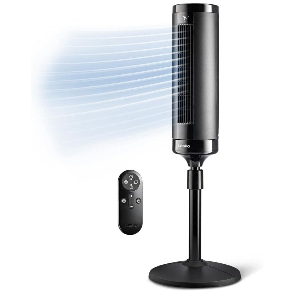 Ventilador de Torre com Controle Remoto, Distância Máxima do Ar 9 Metros, 4 Velocidades, Temporizador de 24H, Altura Ajustável , 110V 48W,