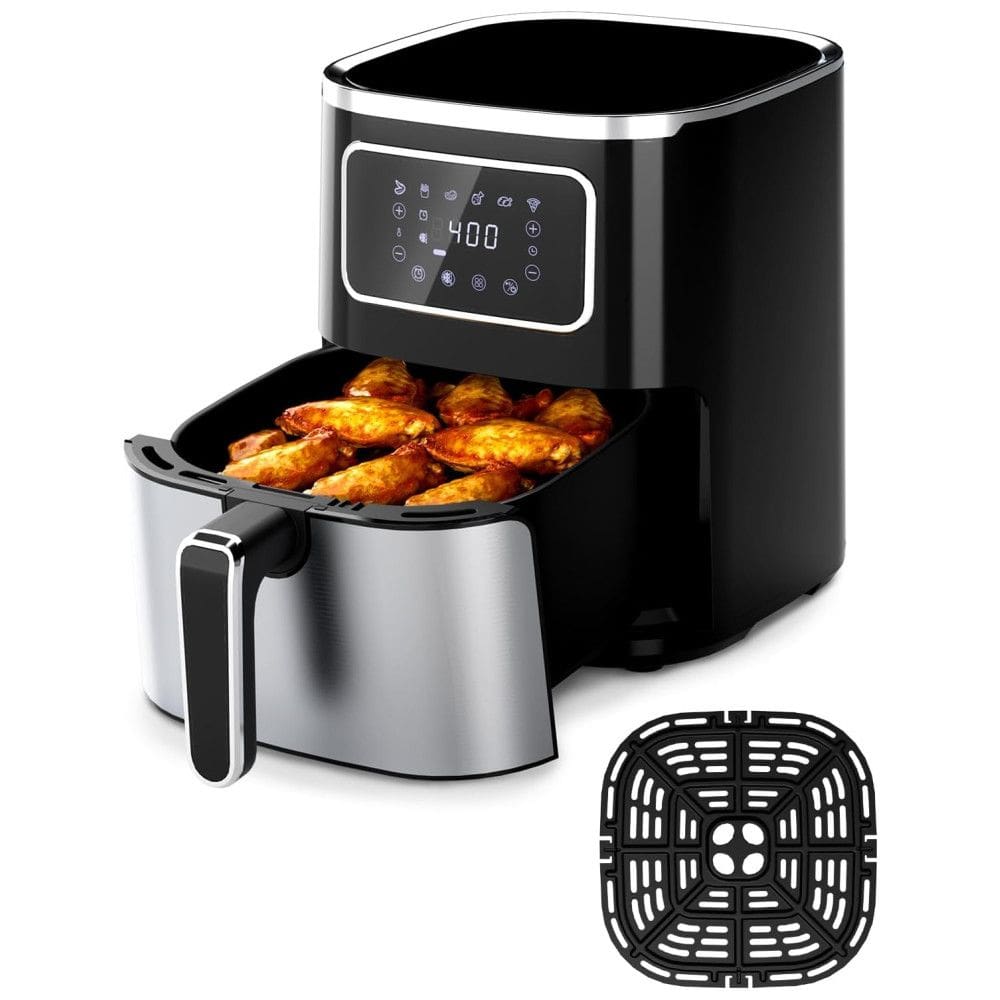 Air Fryer 6 em 1, 5.2L com Painel Digital, Cesta Antiaderente, Desligamento Automático e Lavável na Máquina de Lavar Louça, 110V 1350W,