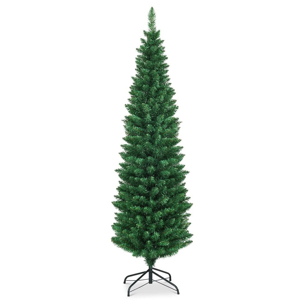 Lápis Giantex artificial para árvore de Natal de 1,8 m com suporte de metal