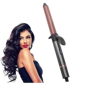 Modelador de Cachos Profissional Barril 25mm Bivolt Cerâmica de Titânio Cabo Giratório 55W