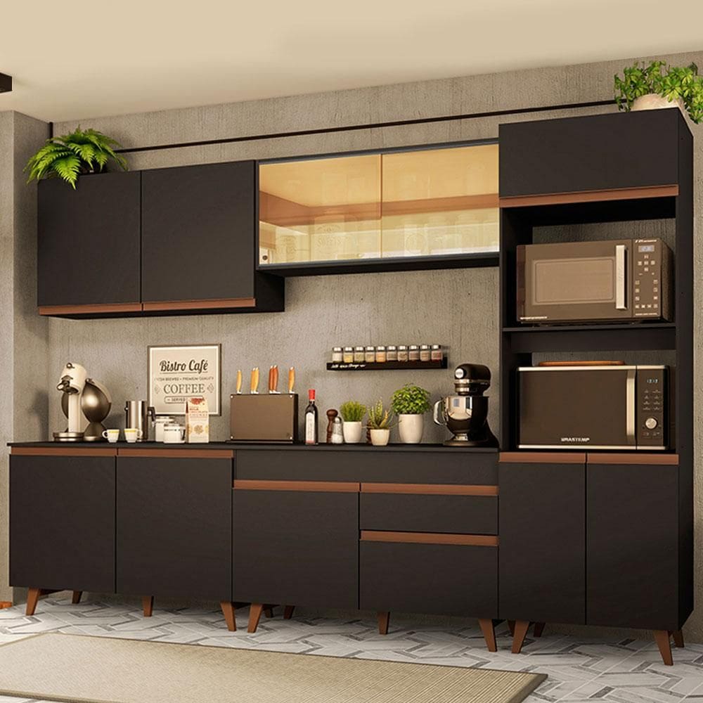 Cozinha Completa Madesa Reims 310001 com Armário e Balcão - Preto XV