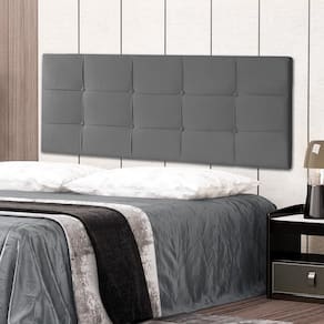 Cabeceira Painel Casal 1,40m Roma Suede Cinza Dal Poz Estofados