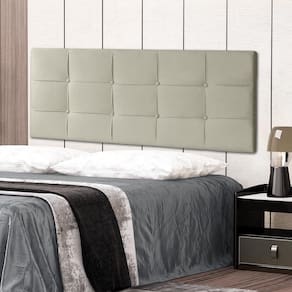 Cabeceira Painel Casal King 1,95m Roma Suede Bege Dal Poz Estofados