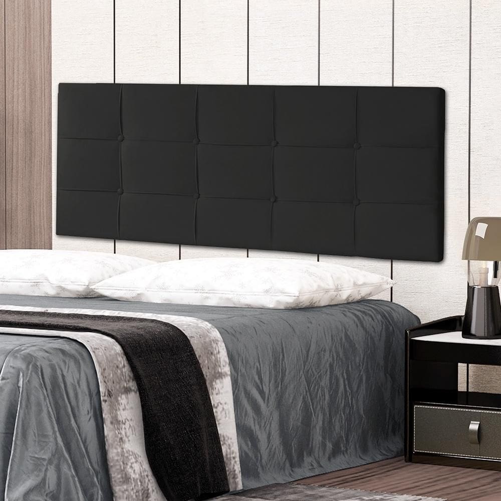 Cabeceira Painel Casal 1,40m Roma Suede Preto Dal Poz Estofados