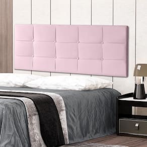 Cabeceira Painel Solteiro 0,90m Roma Suede Rosa Bebê Dal Poz Estofados