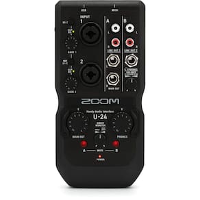 Interface de áudio Zoom U-24 de 2 canais 24 bits/96 kHz com 2 pré-amplificadores