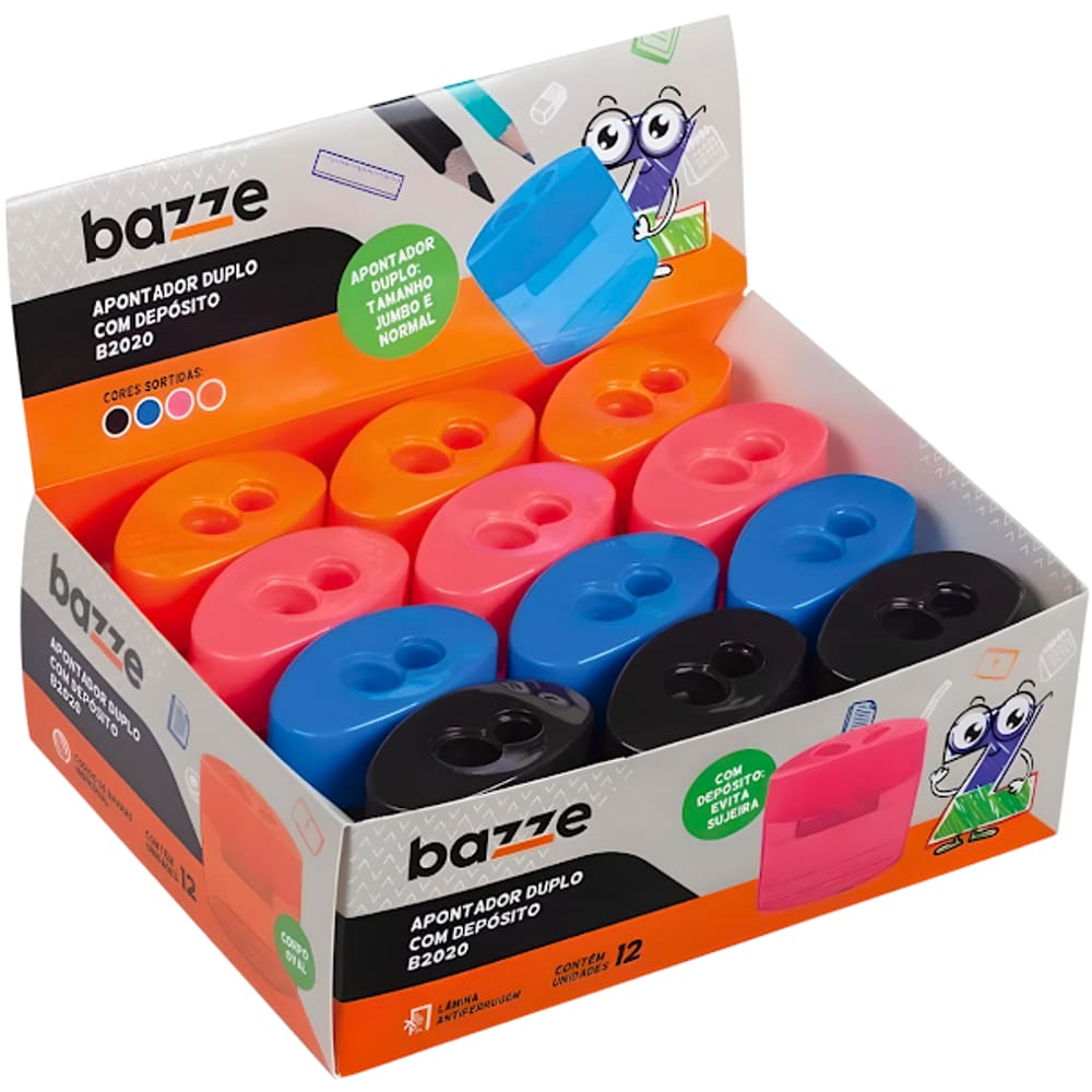 Apontador com Depósito 2 Furos Bazze B2020 Duplo Oval Summit