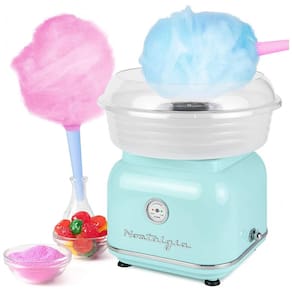 Retrô Máquina de Algodão Doce Elétrica Profissional com CLEAR RIM GUARD, 110v, NOSTALGIA CLCM8AQ, Azul