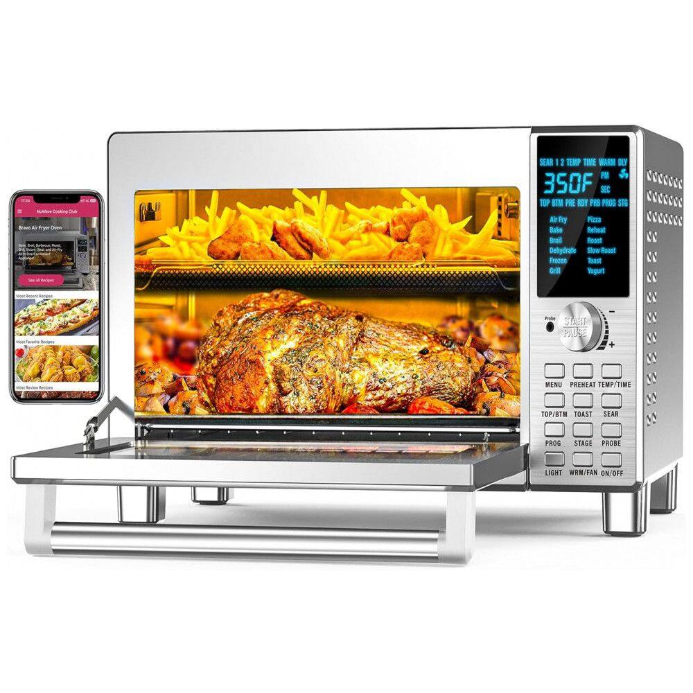 Forno Elétrico de Bancada 30L com 12 Funções e Painel de Controle Digital, 110v, NUWAVE Bravo 20811, Prateado