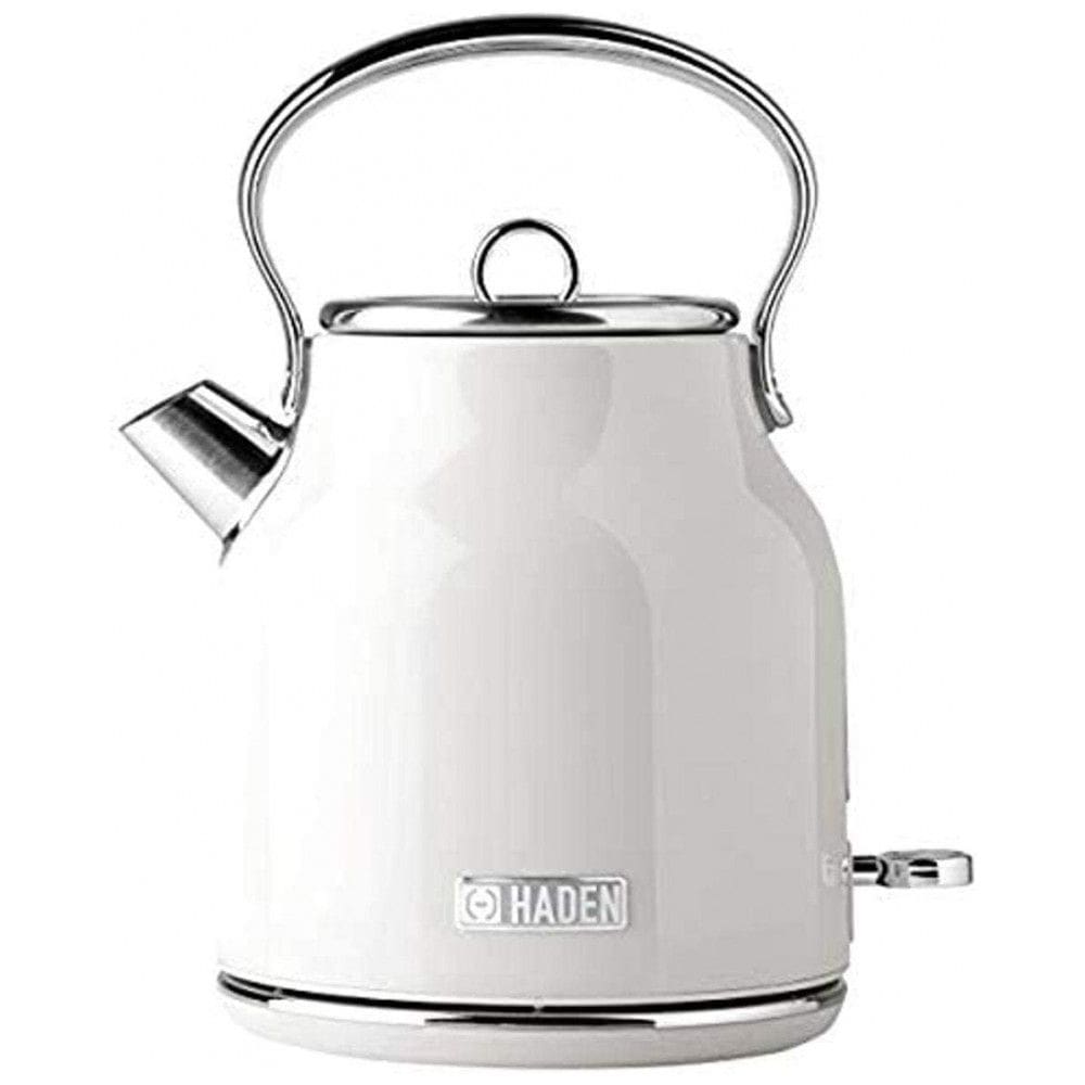 Chaleira Elétrica 1.7L em Aço Inoxidável com Desligamento Automático e Proteção Contra Fervura, 1500W, Branca, 110v, HADEN 75012, Branco