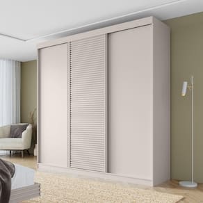 Guarda-roupa Casal 3 Portas de Correr Samambaia Cabecasa Madeiramadeira Off White