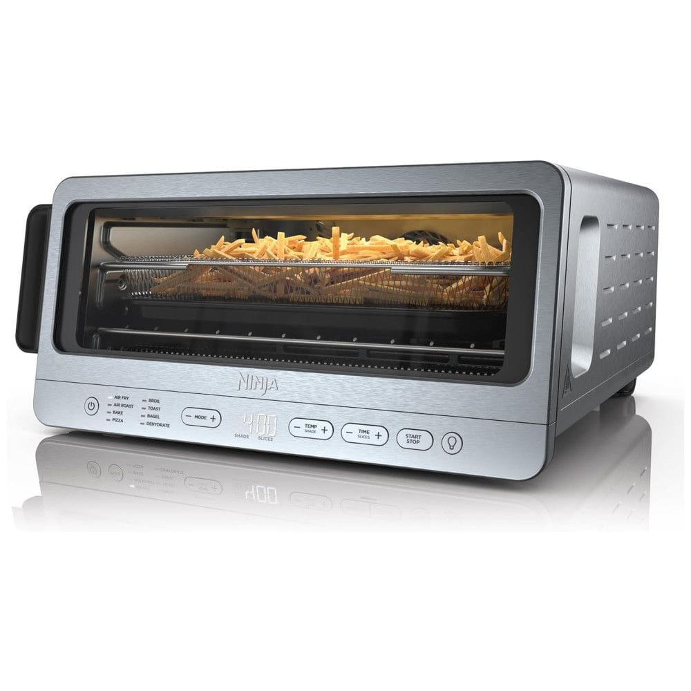 Forno Elétrico Air Fryer 8 em 1 com Menu de Cozimento Automático, Prateleira Ajustável, Material de Aço Inoxidável e Tela LCD, 110V 1800W,