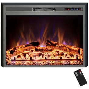 Lareira Elétrica de Embutir A63x77L cm com Controle Remoto, 3 Cores de Chama, Temporizador e Proteção Contra Superaquecimento, 110V 1500W,