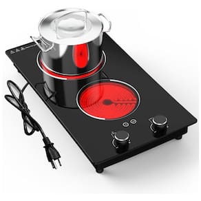 Cooktop Elétrico Portátil com 2 Bocas, 9 Níveis de Potência, Trava para Crianças, Temporizador e Proteção Contra Superaquecimento, 110V
