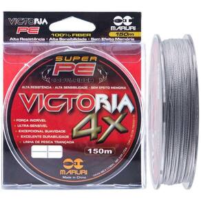 Linha Multifilamento Victoria 4x Super Pe 58lb 0,45mm Cinza 150m