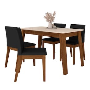 Mesa Com 4 Cadeiras 1,36 Austin Freijó/off Premium/preto - M.a