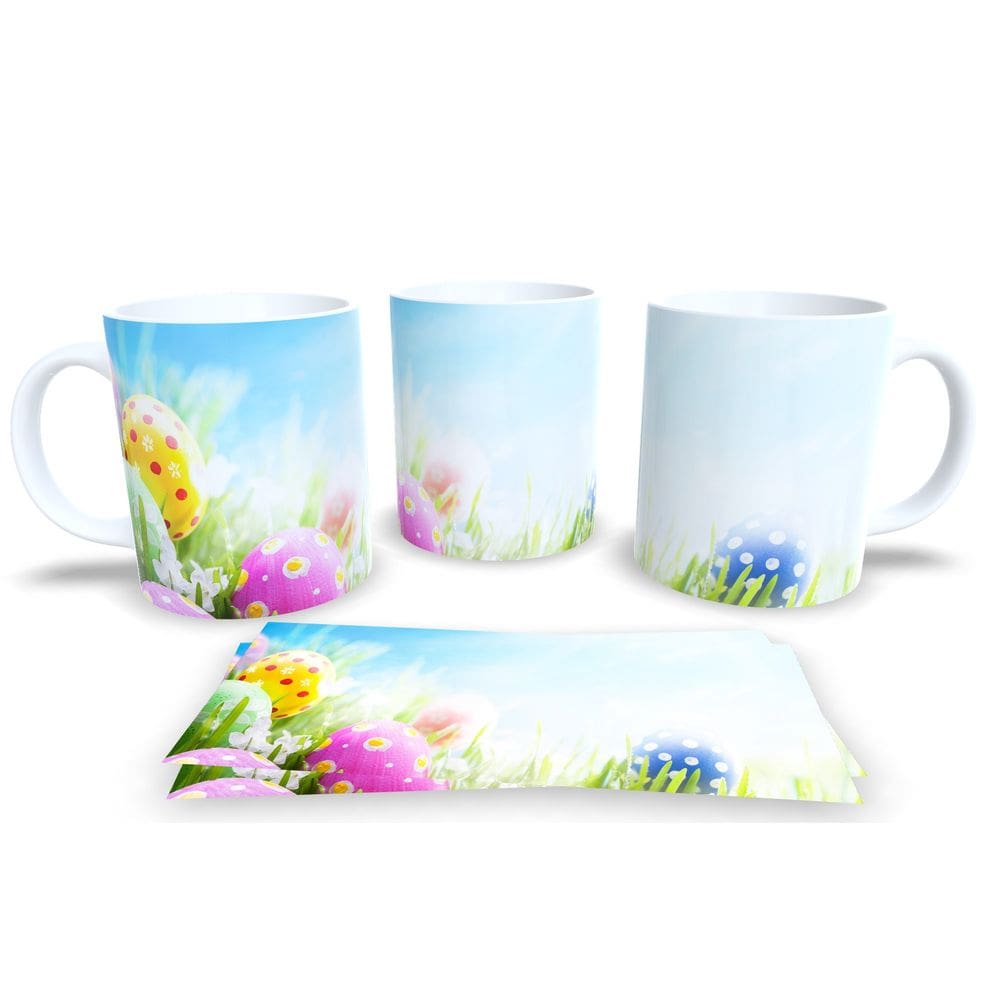 Caneca de Porcelana Branca Personalizada Coleção Páscoa