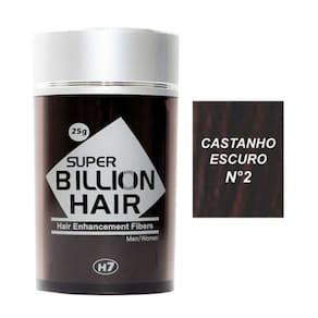Super Billion Hair Maquiagem Capilar Disfarça Calvície 25g Castanho Escuro