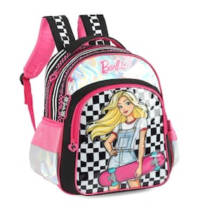 Mochila Escolar De Costas Juvenil Casual Barbie Skate Preto
