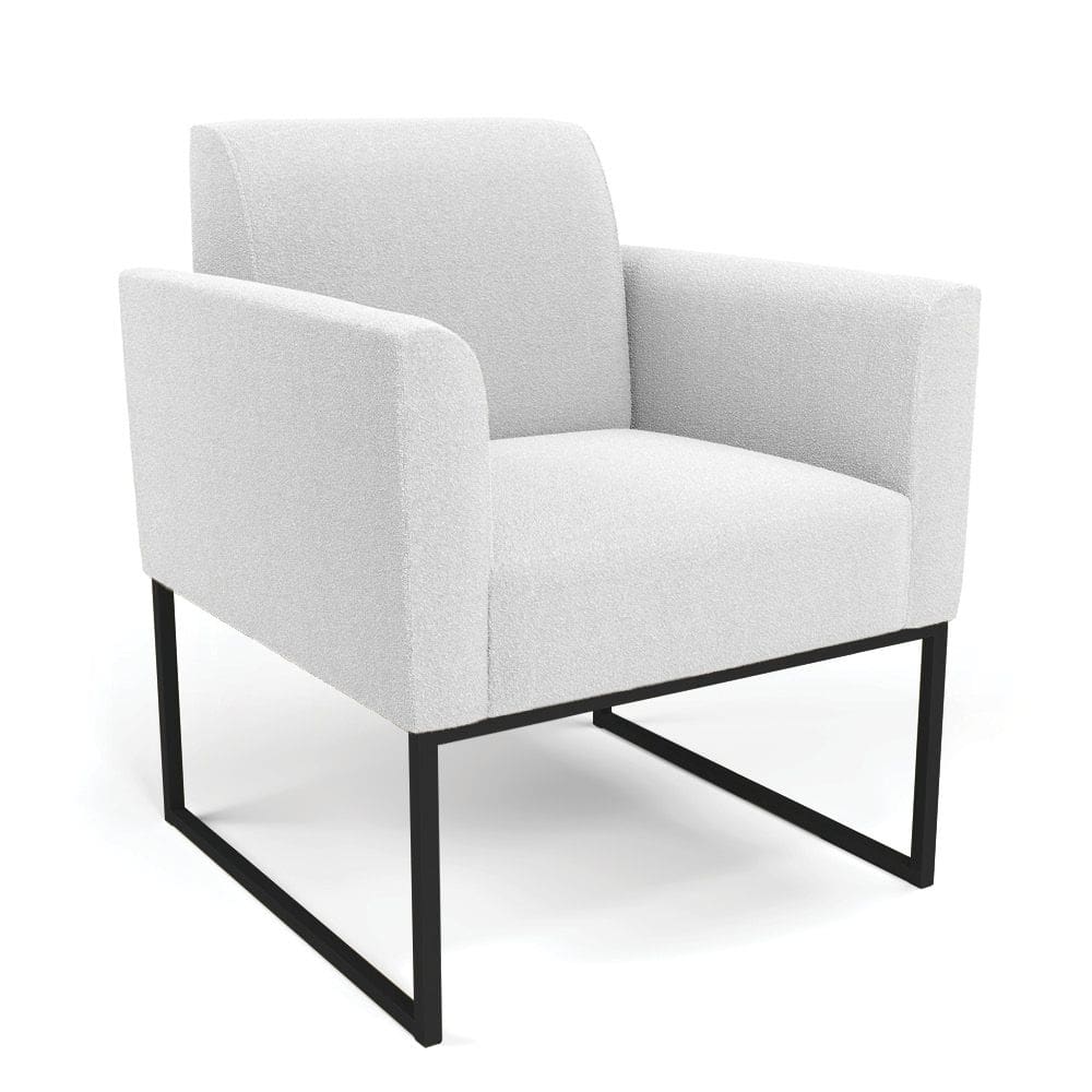 Poltrona Sala de Estar Industrial Preto Marisa Bouclê Off White D03 - D`Rossi