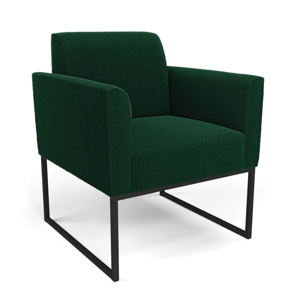 Poltrona Sala de Estar Industrial Preto Marisa Bouclê Verde D03 - D`Rossi