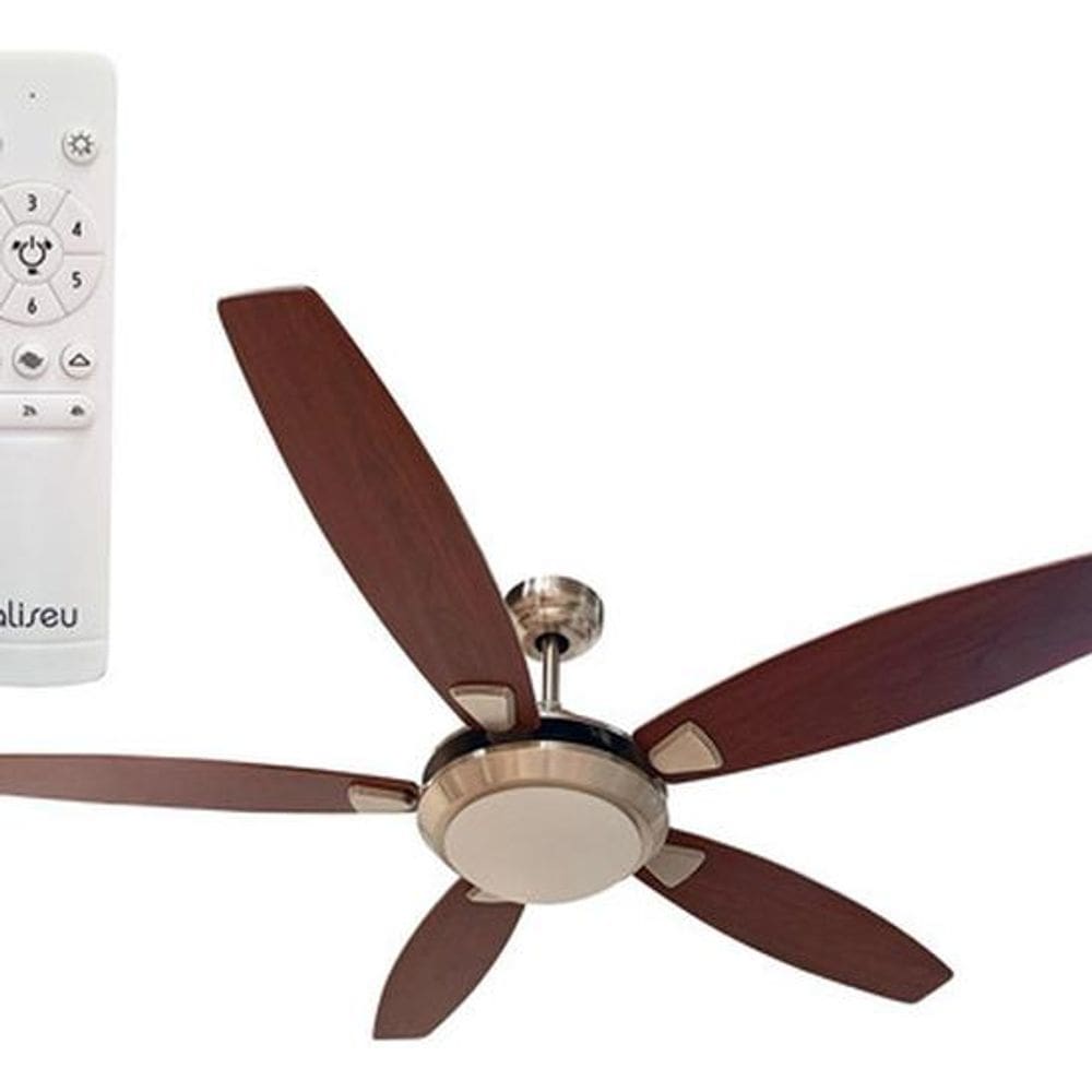 Ventilador Teto Madeira 5 Pás Aliseu Controle Remoto Bivolt