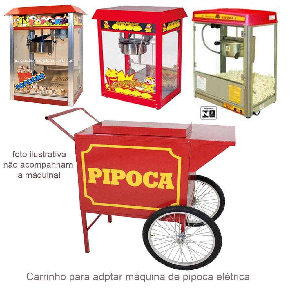 Carrinho de pipoca para adaptar a pipoqueira elétrica Sem máquina pipoca - Mod4237