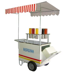Carrinho de raspadinha de gelo e rodas pneumática e raspador Mod 4230