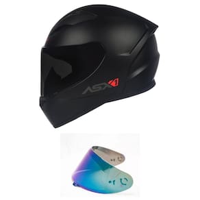 Capacete ASX City Solid Preto Fosco Mais Viseira Camaleão