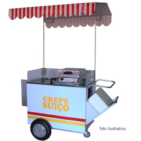 Carrinho de crepe suíço com rodas pneumática Mod 4235 -Sem maquina