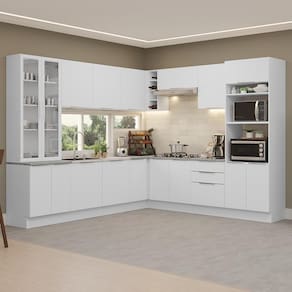 Armário De Cozinha Completa 549cm Branco Stella Madesa 01 Branco