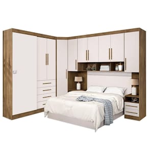 Dormitório Completo Georgia J&a Para Cama Box 1,58m Casal Jequit/Off White