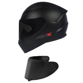 Capacete ASX City Solid Preto Fosco Mais Viseira Fumê
