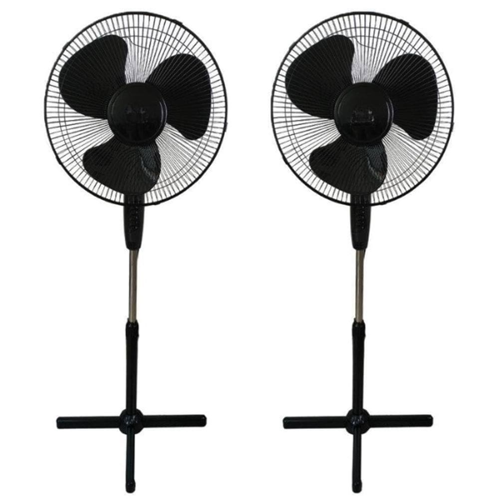 Kit 2 Ventiladores de Pedestal De Coluna Ajustavel Preto 130cm Exocell
