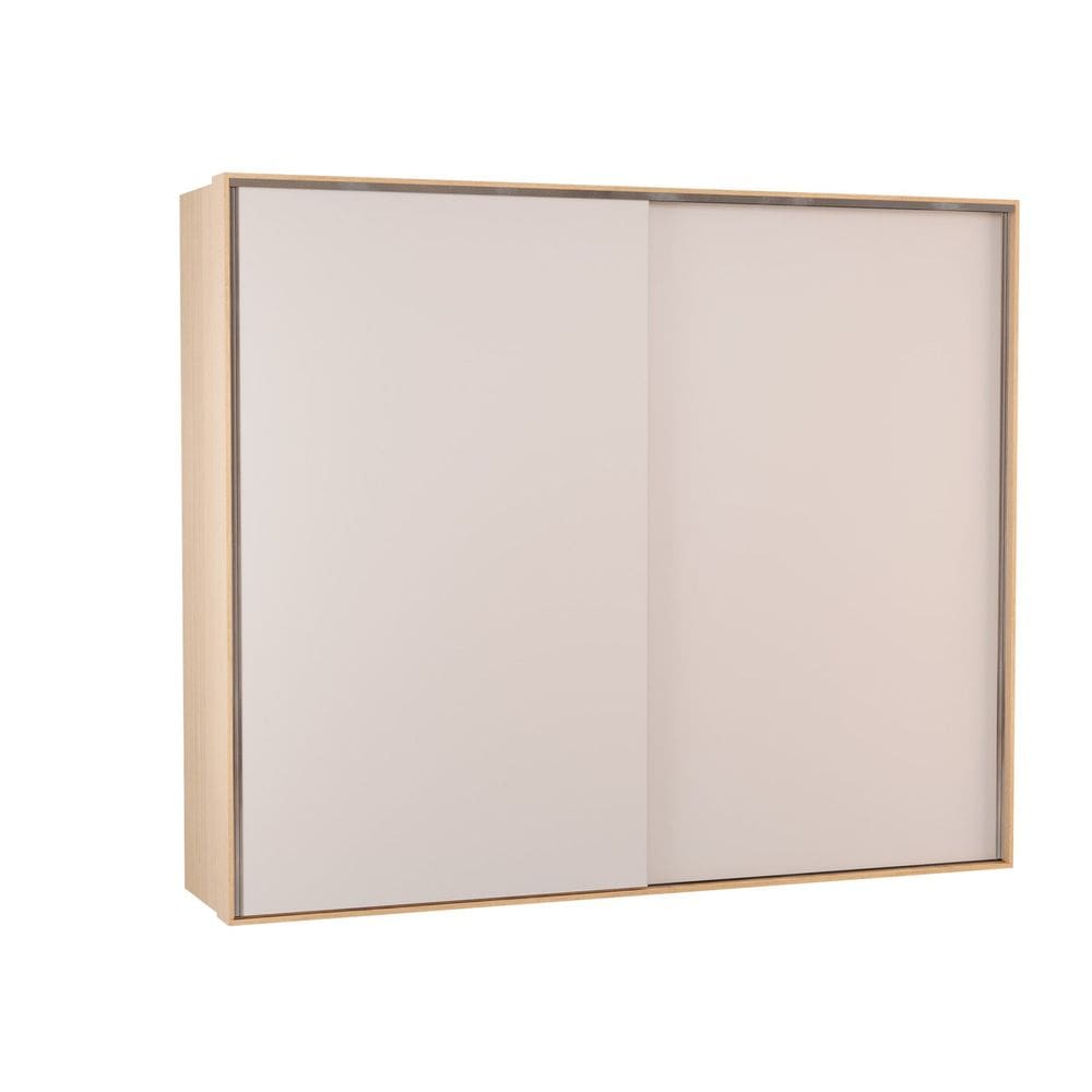 Guarda Roupa Casal 2 Portas de Correr Santorini Carvalho Marrom/Off White