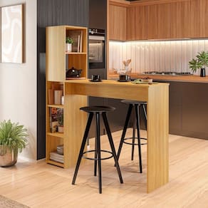 Bancada Gourmet 5 Nichos Ville 154cm X 136cm X 36cm Freijó