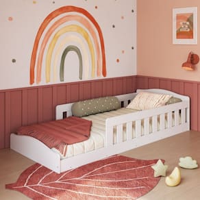 Cama de Chão Montessoriana de Solteiro Linha Encanto Branco