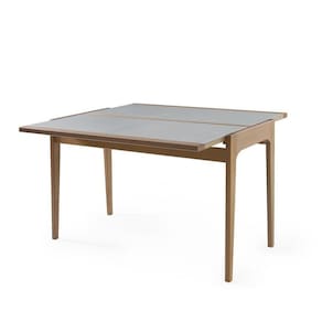 Mesa Aparador Sofia Tampo de Vidro 53/106 Amendoa