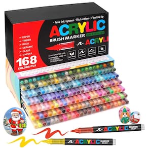 Marcadores de tinta acrílica Amamao 168 cores Soft Brush Tip