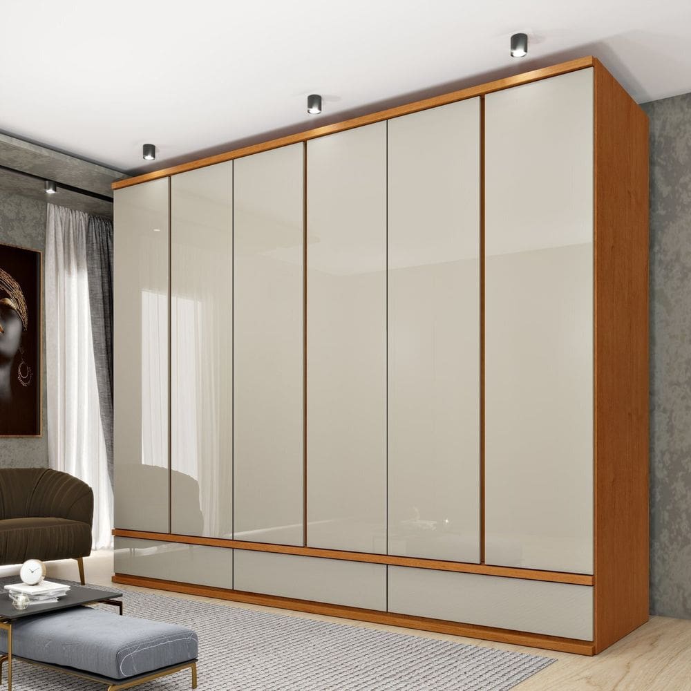 Guarda Roupa 6 Portas 270cm Toquio Espresso Móveis Cinamomo/ Off White