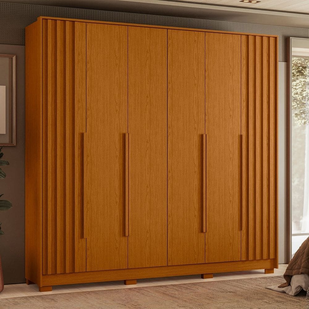 Guarda Roupa Casal 06 Portas Deville Cinamomo