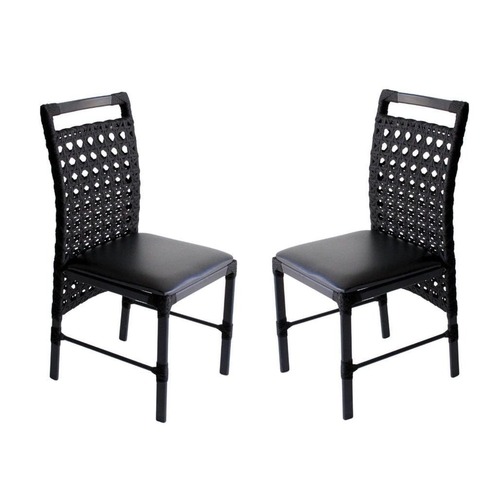 Kit 2 Cadeiras para Jardim Espanha 98x50x50 Cm Preto