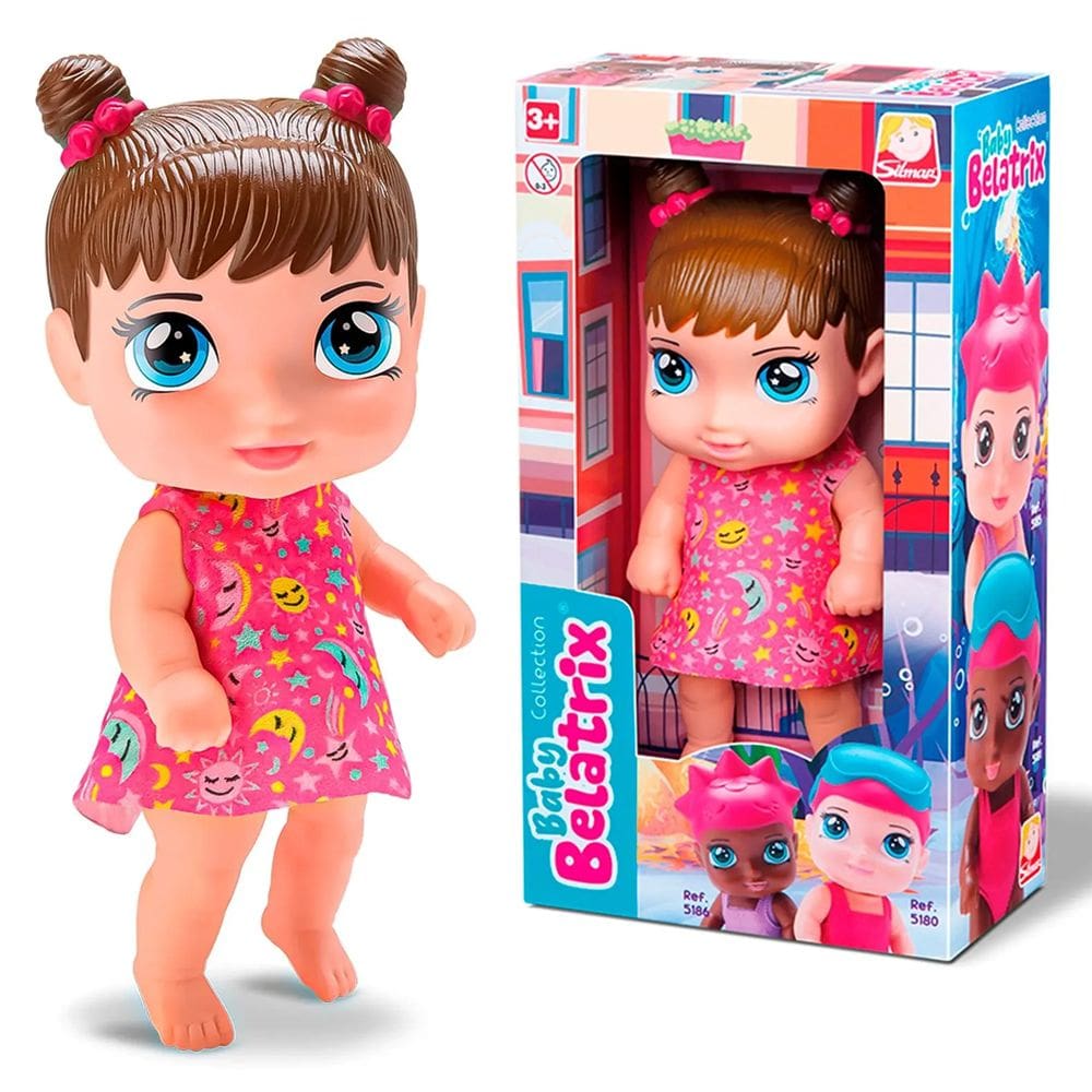Boneca Baby Belatrix Bebê Em Vinil Com 18cm Menina Silmar