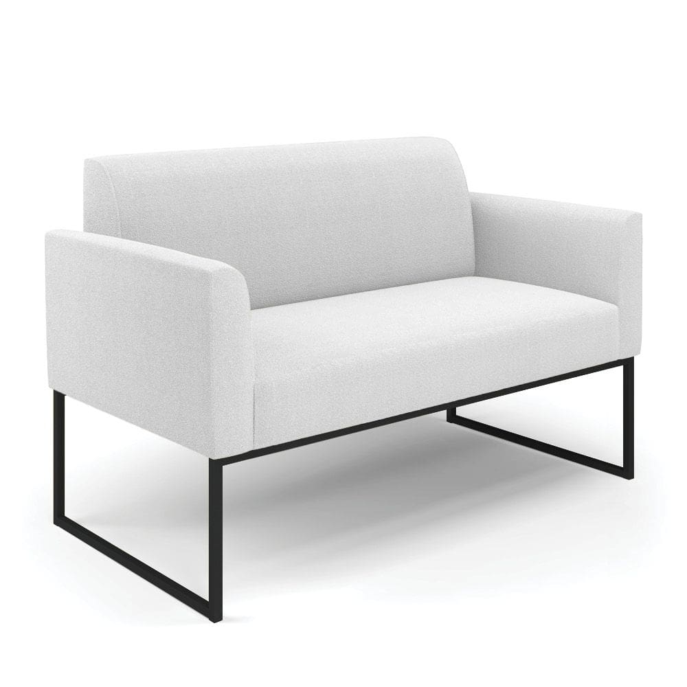 Sofá 2 Lugares Namoradeira Industrial Preto Marisa Bouclê Off White D03 - D`Rossi