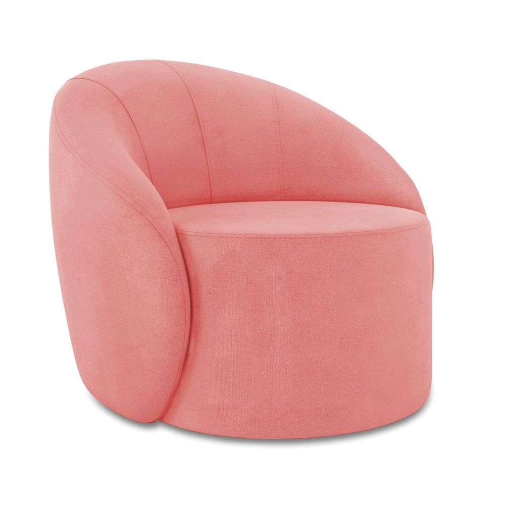 Poltrona Decorativa Orgânica Lua Suede Rosê D03 - D`Rossi